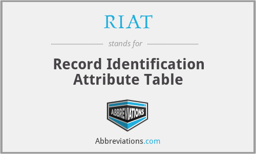 RIAT - Record Identification Attribute Table