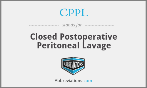 CPPL - Closed Postoperative Peritoneal Lavage