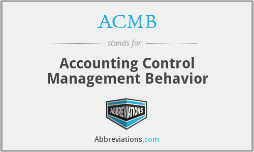 ACMB - Accounting Control Management Behavior