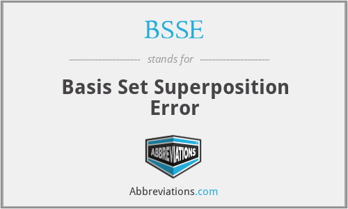 BSSE - Basis Set Superposition Error