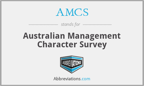 AMCS - Australian Management Character Survey