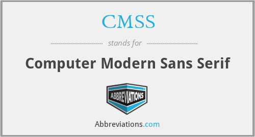 CMSS - Computer Modern Sans Serif