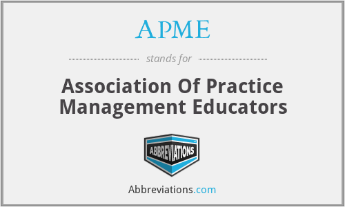 APME - Association Of Practice Management Educators