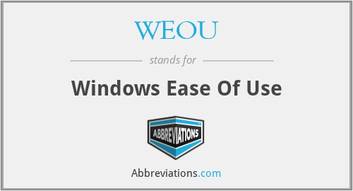 WEOU - Windows Ease Of Use