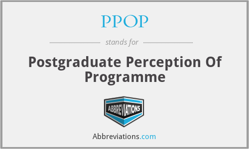 PPOP - Postgraduate Perception Of Programme