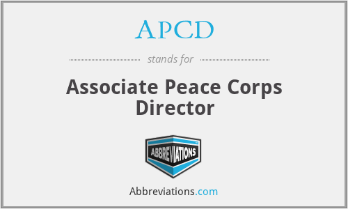 APCD - Associate Peace Corps Director