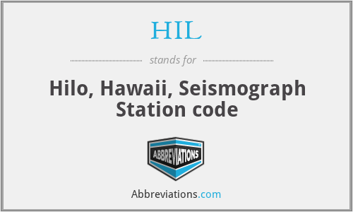 HIL - Hilo, Hawaii, Seismograph Station code