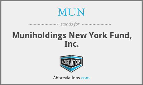 MUN - Muniholdings New York Fund, Inc.