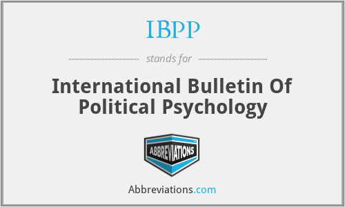 IBPP - International Bulletin Of Political Psychology