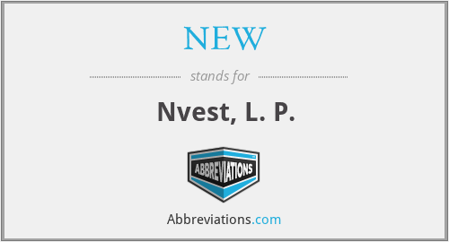 NEW - Nvest, L. P.