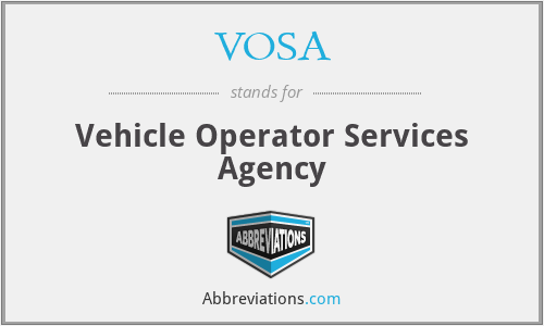 VOSA - Vehicle Operator Services Agency