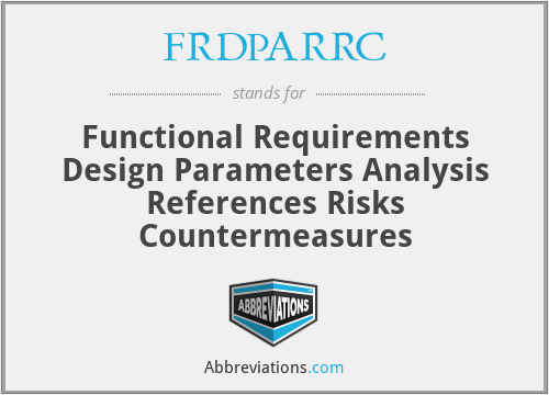 FRDPARRC - Functional Requirements Design Parameters Analysis References Risks Countermeasures