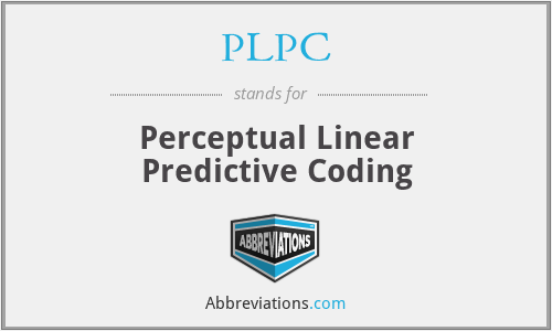 PLPC - Perceptual Linear Predictive Coding