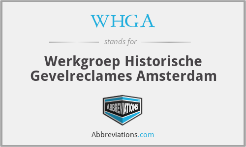 WHGA - Werkgroep Historische Gevelreclames Amsterdam
