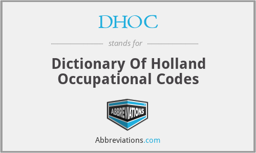 DHOC - Dictionary Of Holland Occupational Codes