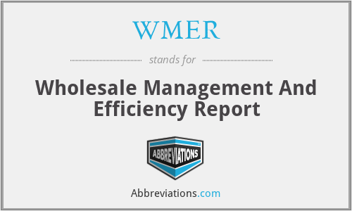 WMER - Wholesale Management And Efficiency Report