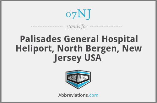07NJ - Palisades General Hospital Heliport, North Bergen, New Jersey USA