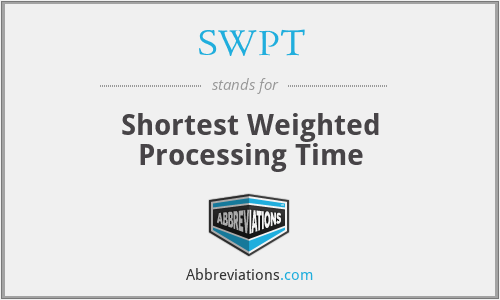 SWPT - Shortest Weighted Processing Time