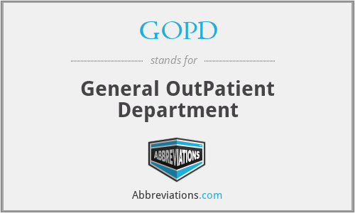 GOPD - General OutPatient Department