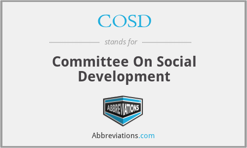 COSD - Committee On Social Development