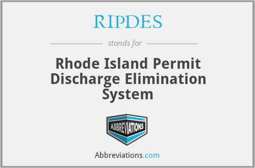 RIPDES - Rhode Island Permit Discharge Elimination System