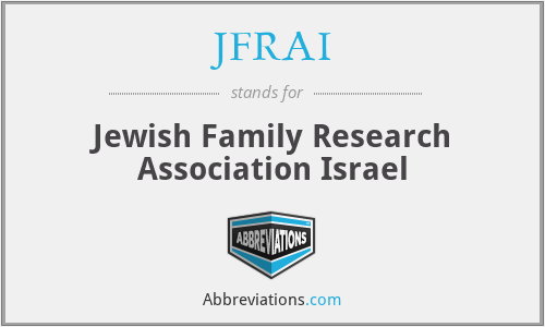 JFRAI - Jewish Family Research Association Israel