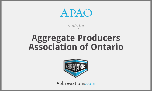 APAO - Aggregate Producers Association of Ontario