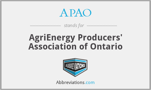APAO - AgriEnergy Producers' Association of Ontario