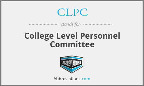 CLPC - College Level Personnel Committee