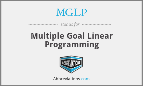 MGLP - Multiple Goal Linear Programming