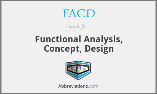 FACD - Functional Analysis, Concept, Design