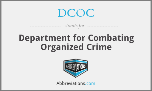 DCOC - Department for Combating Organized Crime