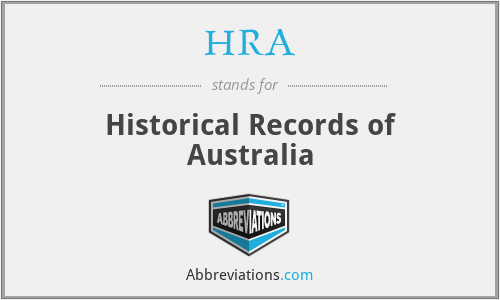 HRA - Historical Records of Australia