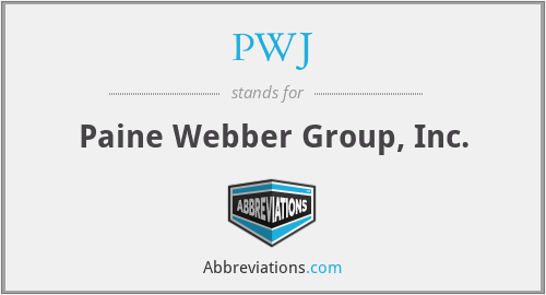 PWJ - Paine Webber Group, Inc.