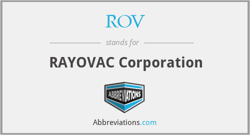 ROV - RAYOVAC Corporation