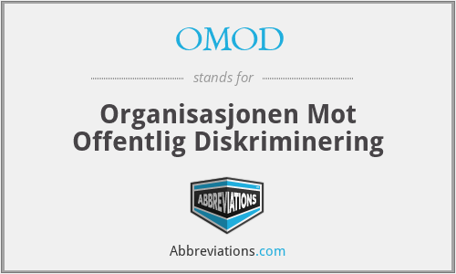 OMOD - Organisasjonen Mot Offentlig Diskriminering