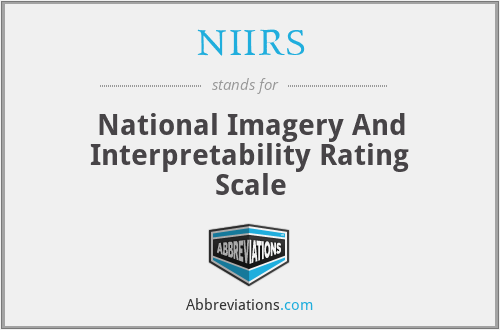 NIIRS - National Imagery And Interpretability Rating Scale