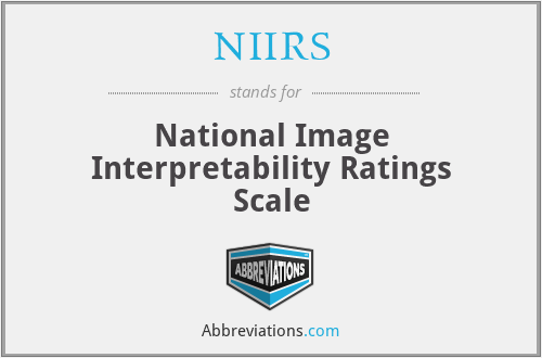NIIRS - National Image Interpretability Ratings Scale