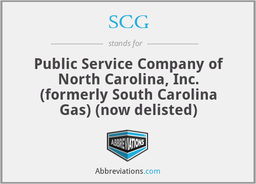 SCG - Public Service Company of North Carolina, Inc. (formerly South Carolina Gas) (now delisted)