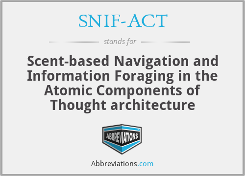 SNIF-ACT - Scent-based Navigation and Information Foraging in the Atomic Components of Thought architecture