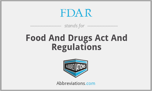 FDAR - Food And Drugs Act And Regulations