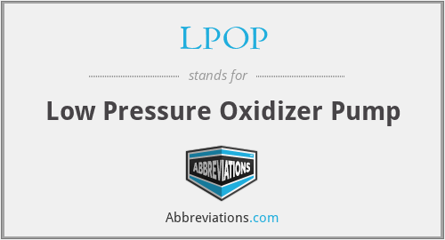 LPOP - Low Pressure Oxidizer Pump