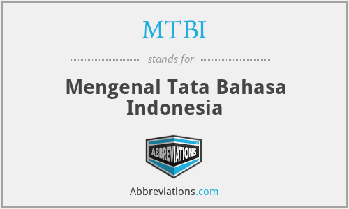 MTBI - Mengenal Tata Bahasa Indonesia