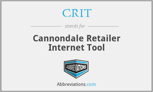 CRIT - Cannondale Retailer Internet Tool