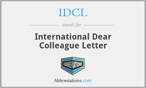 IDCL - International Dear Colleague Letter
