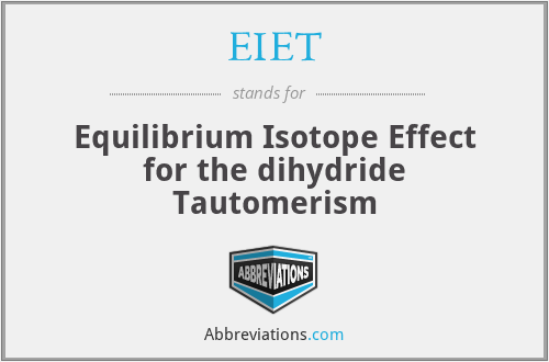 EIET - Equilibrium Isotope Effect for the dihydride Tautomerism