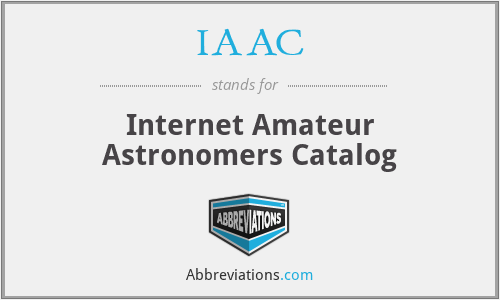 IAAC - Internet Amateur Astronomers Catalog