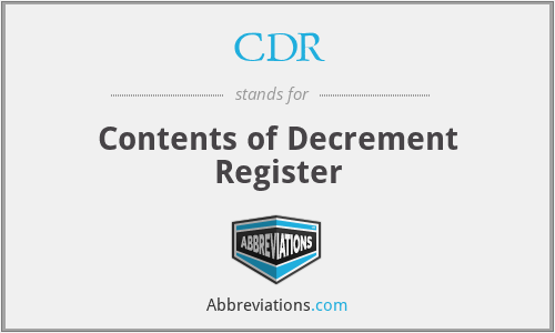 CDR - Contents of Decrement Register