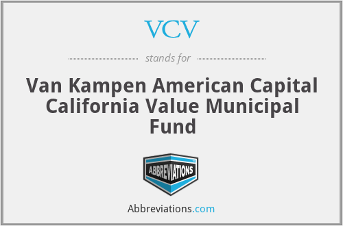 VCV - Van Kampen American Capital California Value Municipal Fund