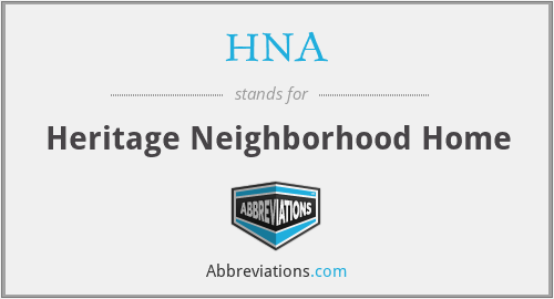 HNA - Heritage Neighborhood Home